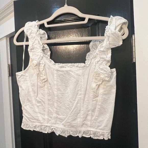 1. State Cropped Ruffle Tank - Picture 1 of 4